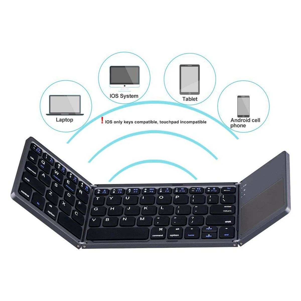 GENERICO - Mini Teclado Inalámbrico Plegable Pad Táctil Español Letra Ñ