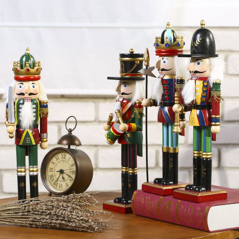 TIOZONEY - 4 Marionetas De Soldado Cascanueces Navideñas 30CM