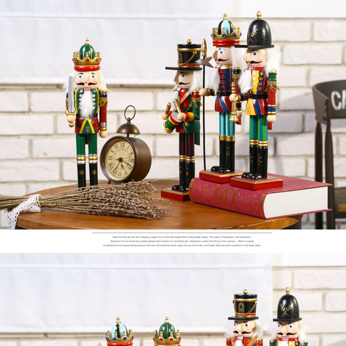 TIOZONEY - 4 Marionetas De Soldado Cascanueces Navideñas 30CM