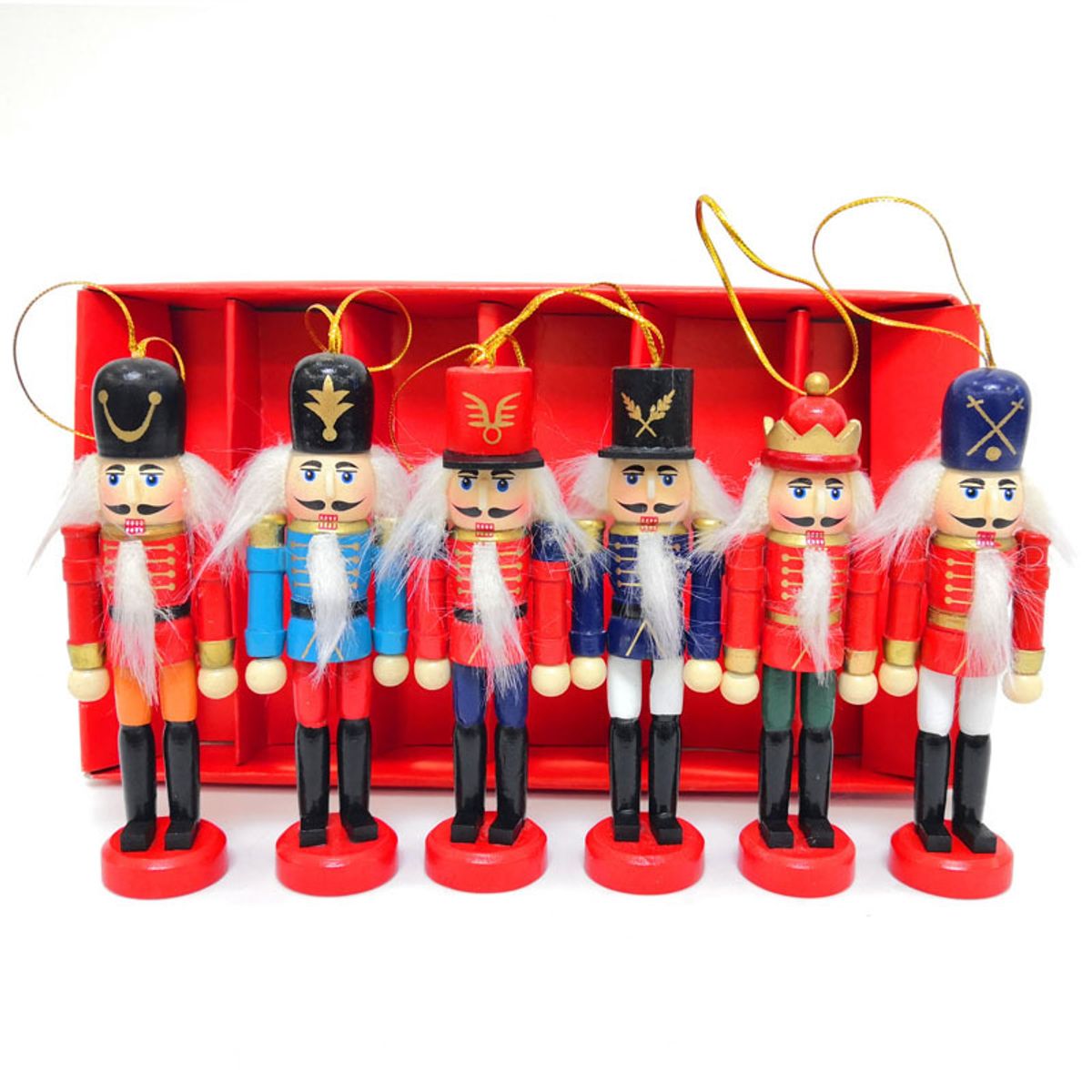 TIOZONEY - 6 Marionetas De Soldado Cascanueces Navideñas 12CM