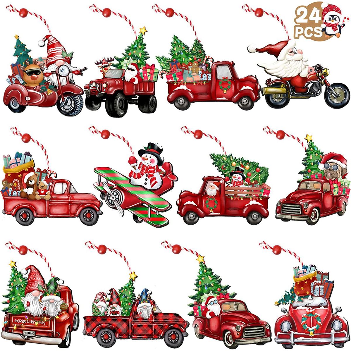 TIOZONEY - 36pcs Juego de adornos de Navidad