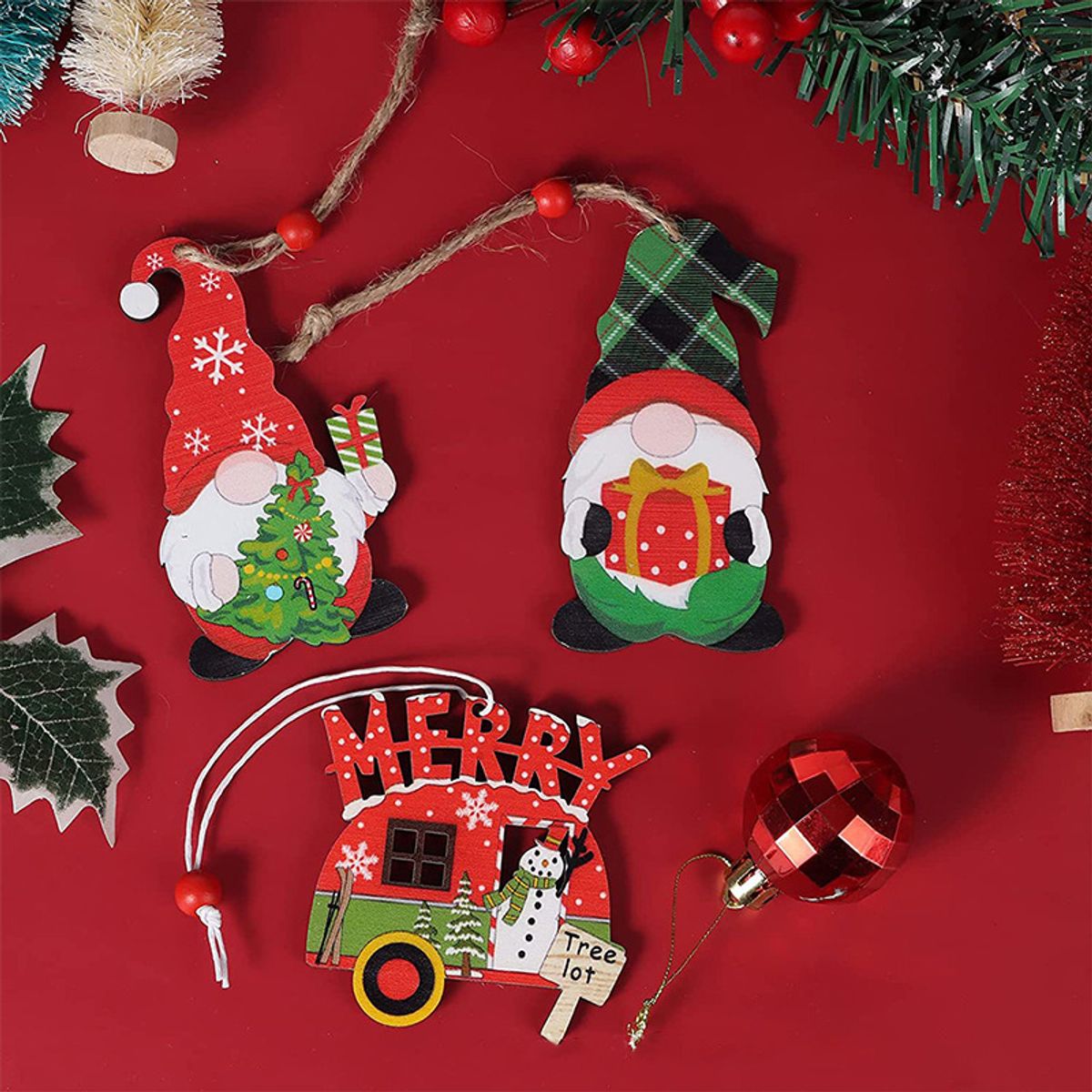 TIOZONEY - 12pcs Juego de adornos de Navidad