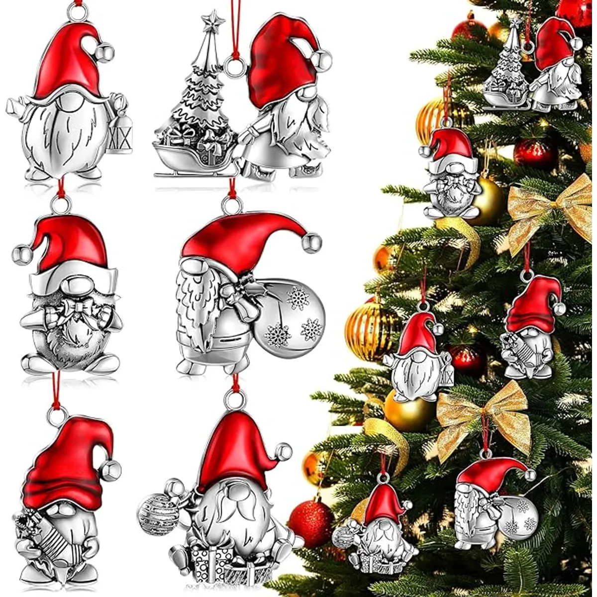 TIOZONEY - 6pcs Juego de adornos de Navidad