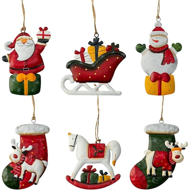 TIOZONEY - 6pcs Juego de adornos de Navidad