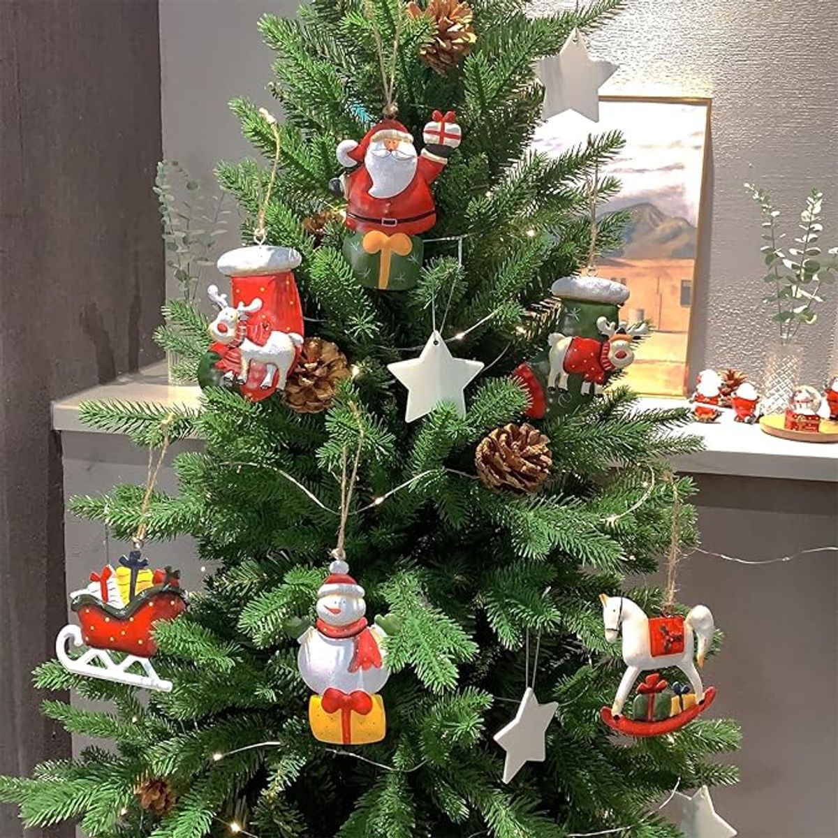 TIOZONEY - 6pcs Juego de adornos de Navidad