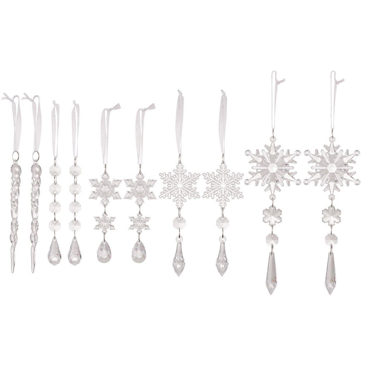 TIOZONEY - 20pcs decoraciones navideñas de cristal