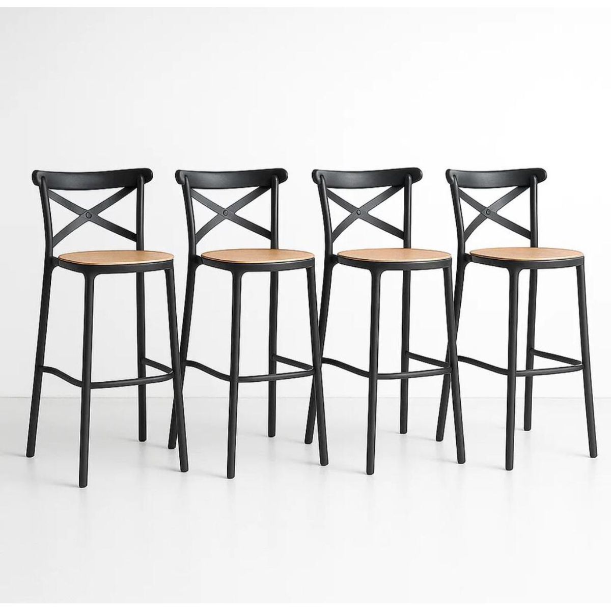 HABITA2 CHILE - Pack 4 Taburete piso de Bar Sena 75 cm Polipropileno