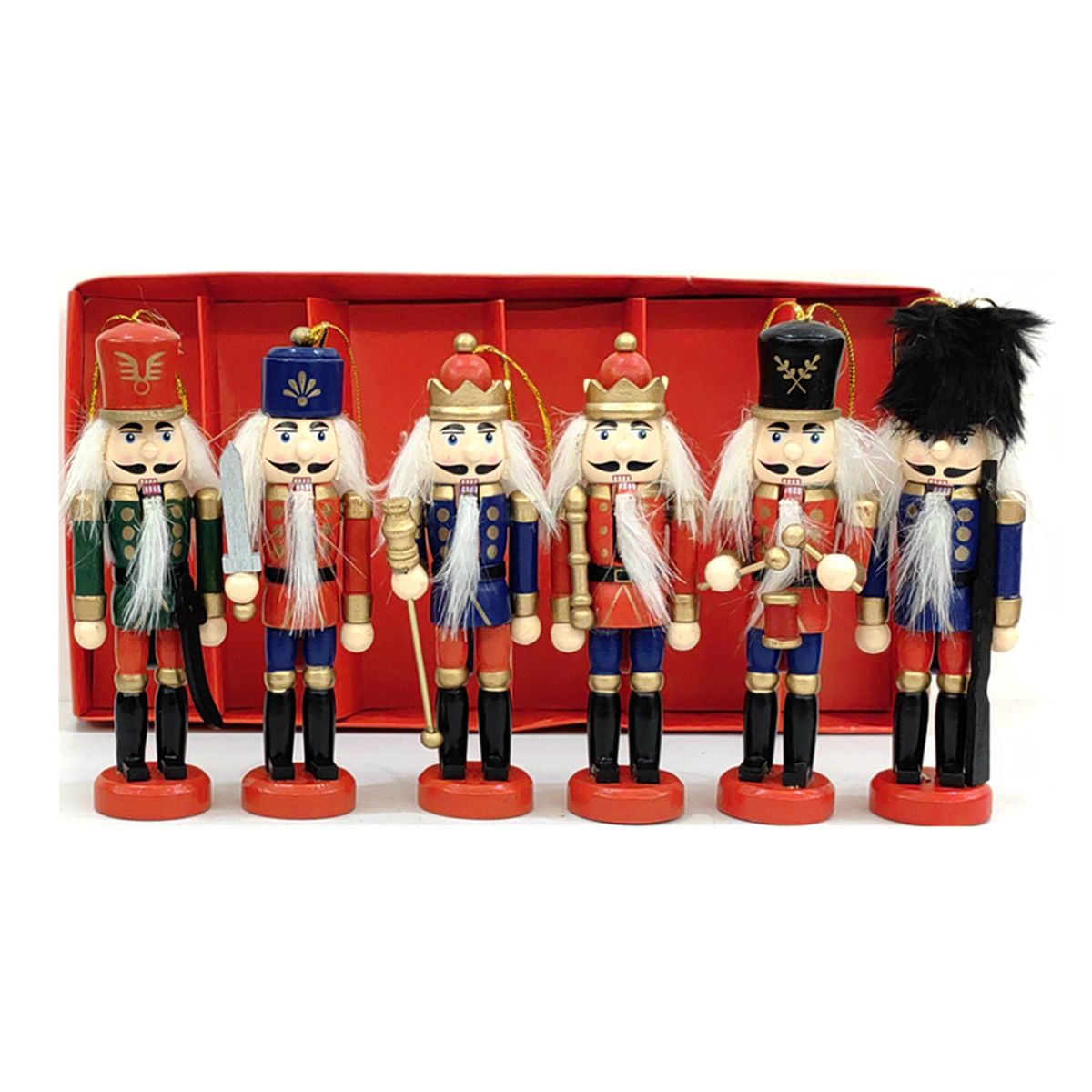 TIOZONEY - 6 Marionetas De Soldado Cascanueces Navideñas 12CM
