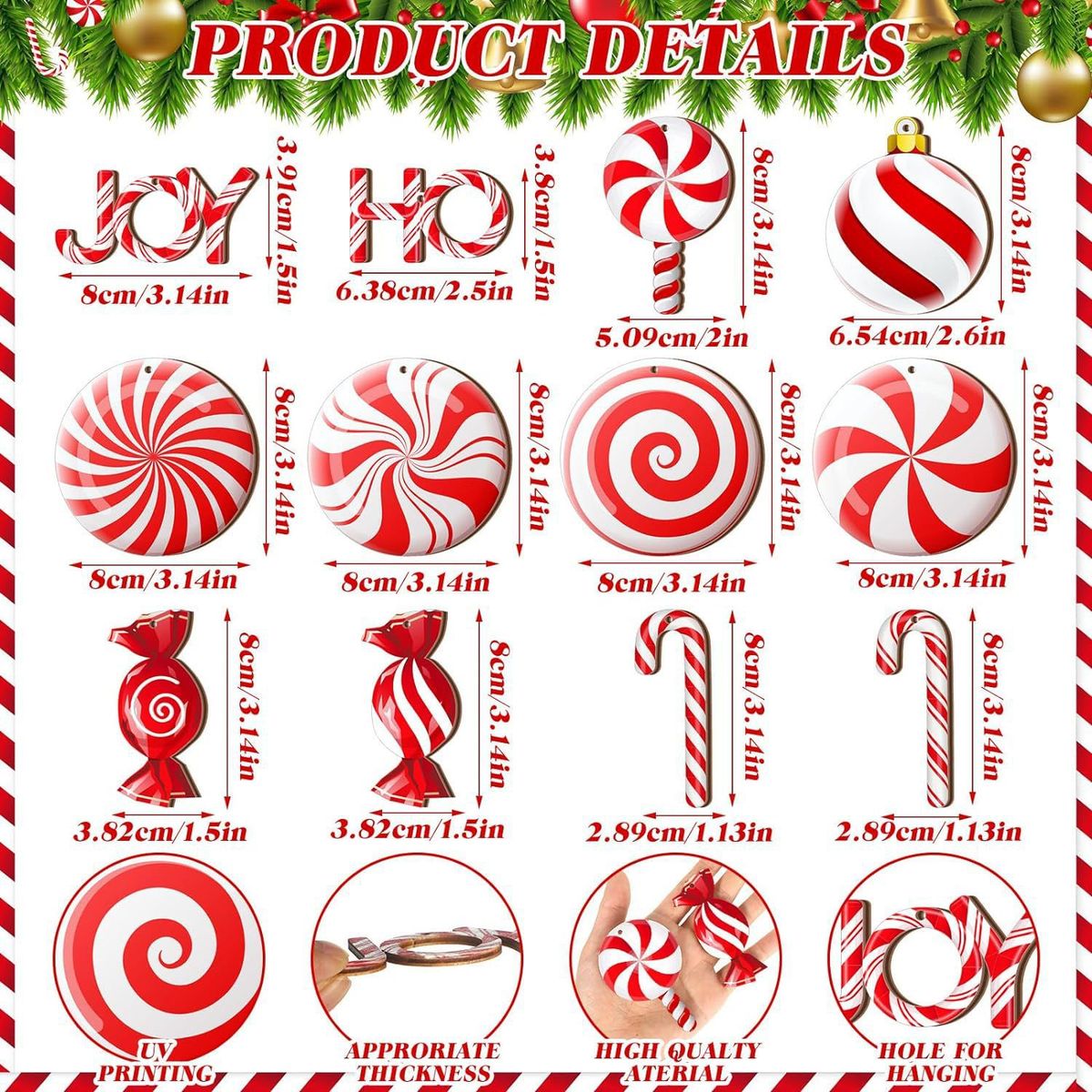 36pcs Juego de adornos de Navidad, marca TIOZONEY - Foto 2