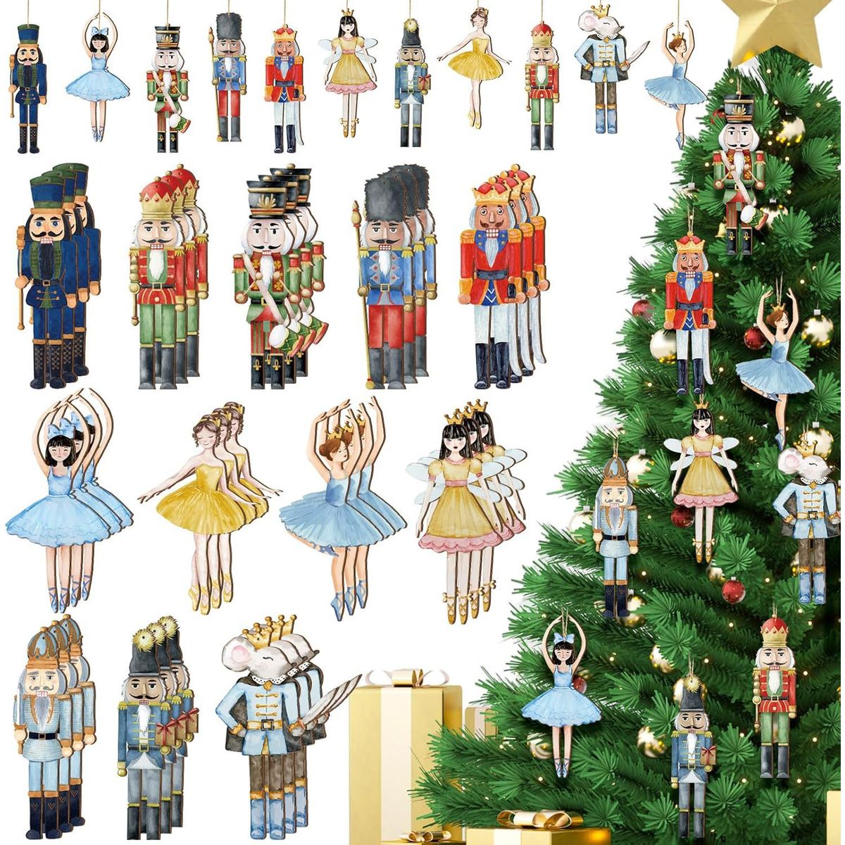 TIOZONEY - 36 Marionetas De Soldado Cascanueces Navideñas 13CM