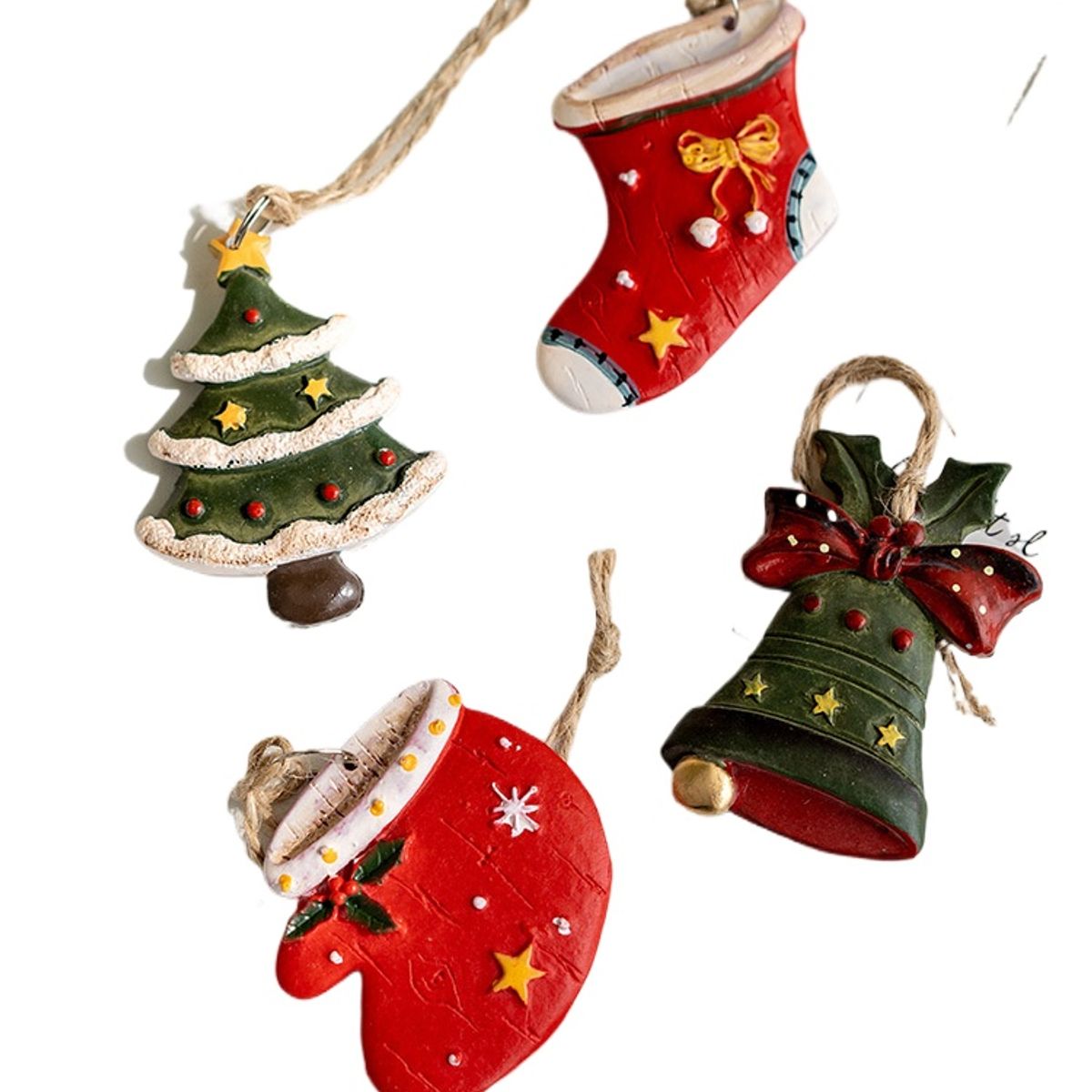 TIOZONEY - 4pcs Juego de adornos de Navidad