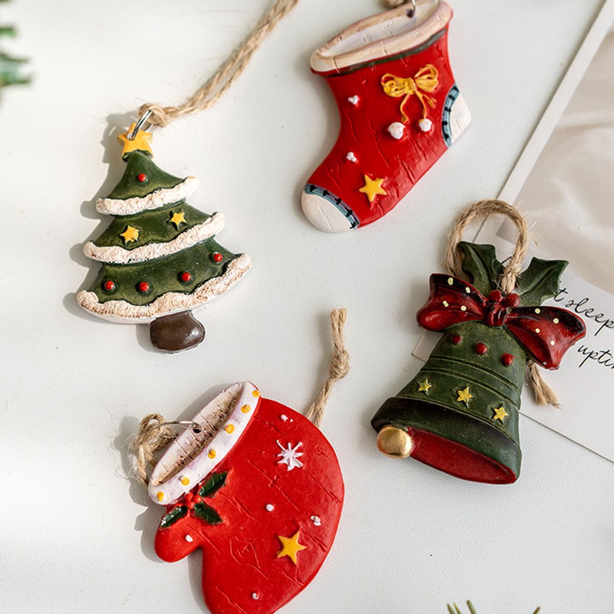 TIOZONEY - 4pcs Juego de adornos de Navidad