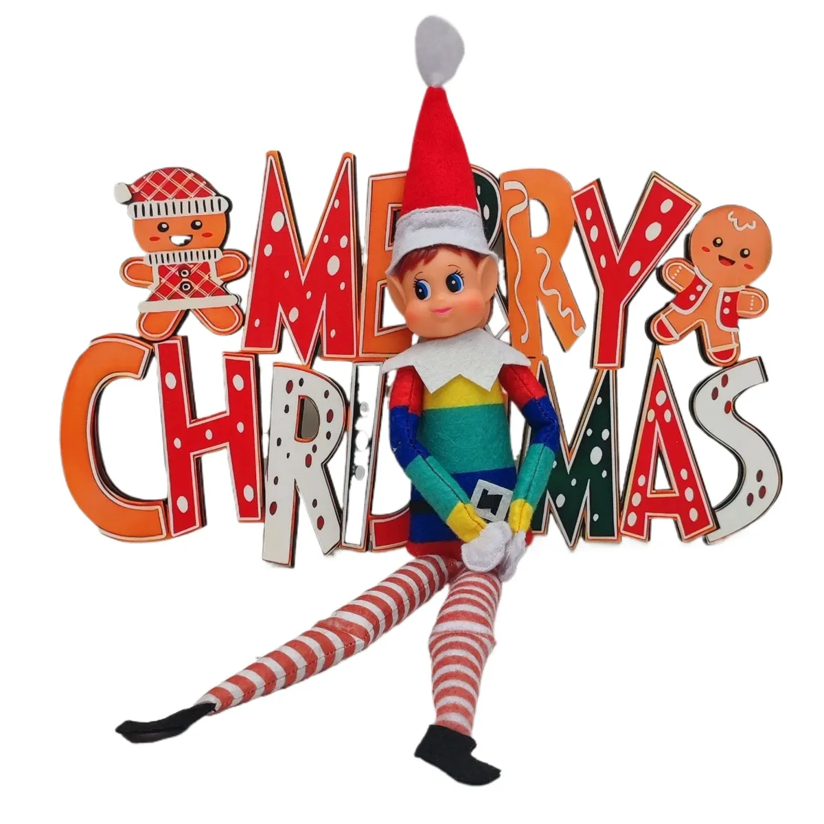 TIOZONEY - Muñeca de elfo navideño - Arco Iris