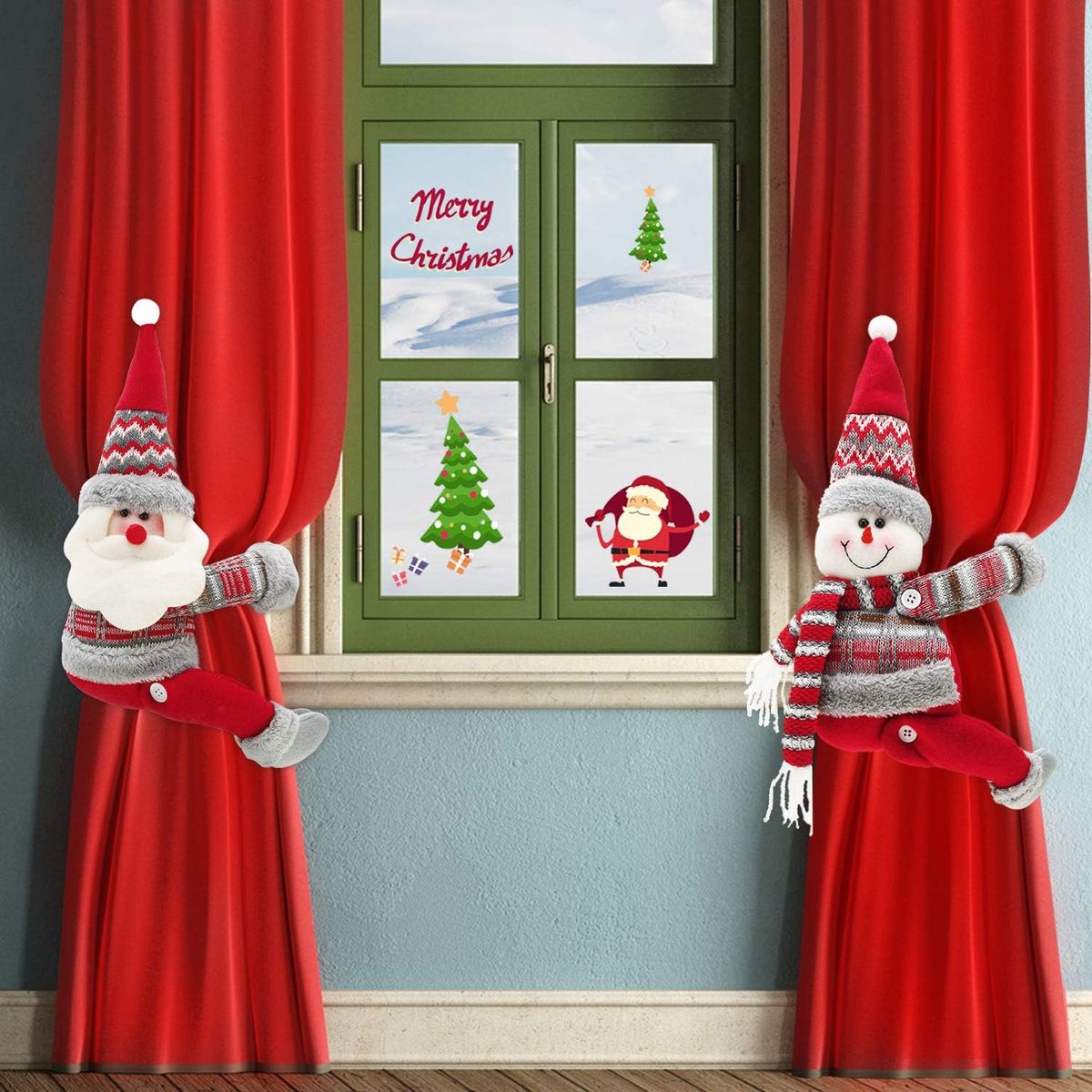 TIOZONEY - Decoración del escaparate de Navidad - Ciervos navideños