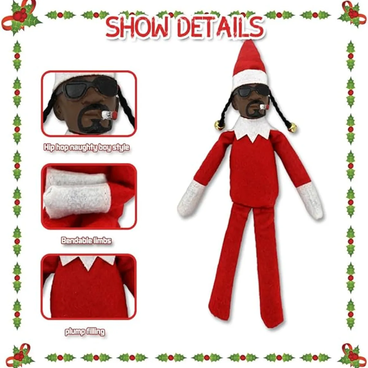 TIOZONEY - Snoop on a Stoop Muñeco Elfo de Navidad