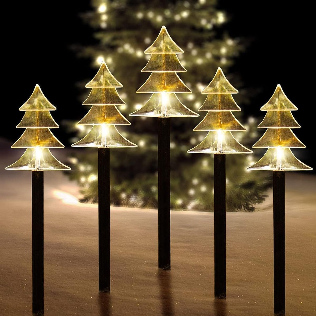TIOZONEY - 5pcs LED Solar Césped Luces de Navidad