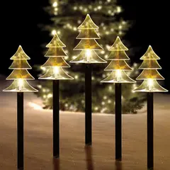 TIOZONEY - 5pcs LED Solar Césped Luces de Navidad