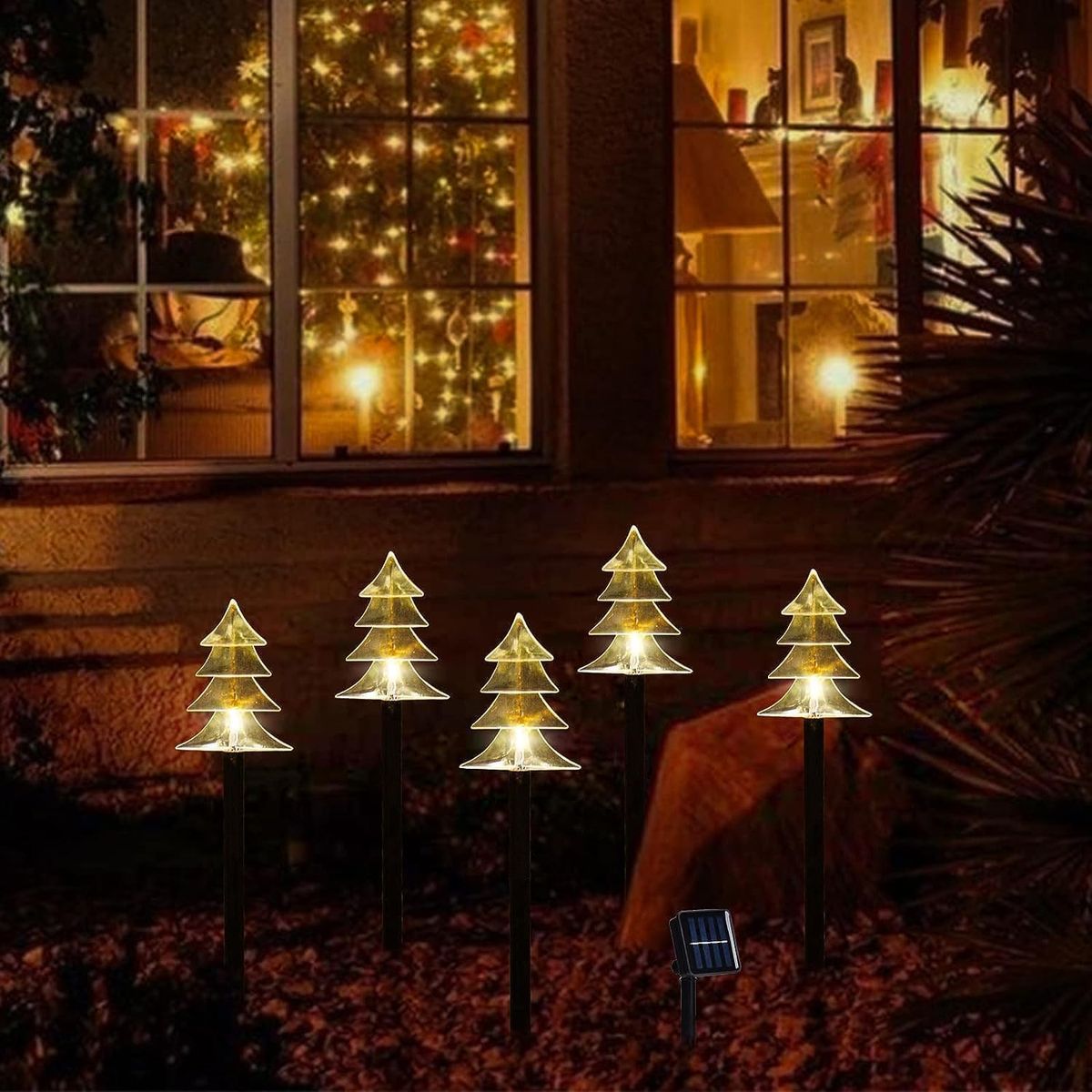 TIOZONEY - 5pcs LED Solar Césped Luces de Navidad