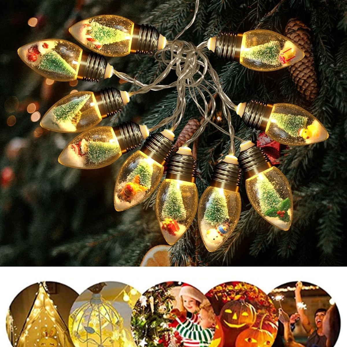 TIOZONEY - luces de Navidad de para decoración interior de dormitorio