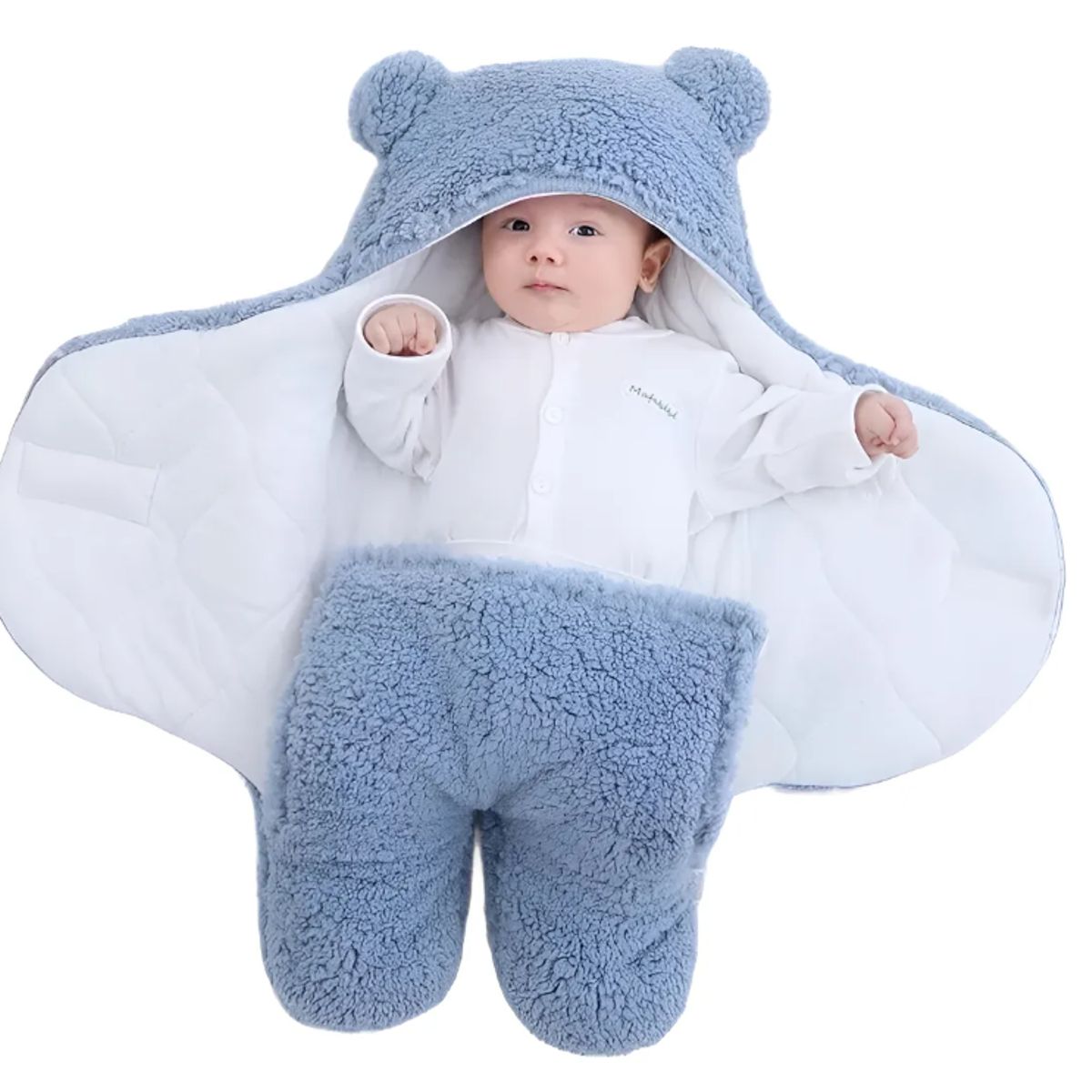 GENERICO - Saco Manta Envoltura De Dormir Bebe Saco Abrigo Celeste