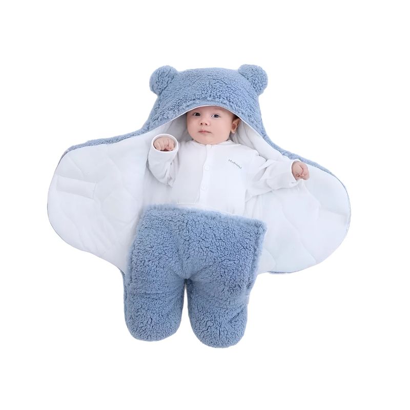 GENERICO - Saco Manta Envoltura De Dormir Bebe Saco Abrigo Celeste