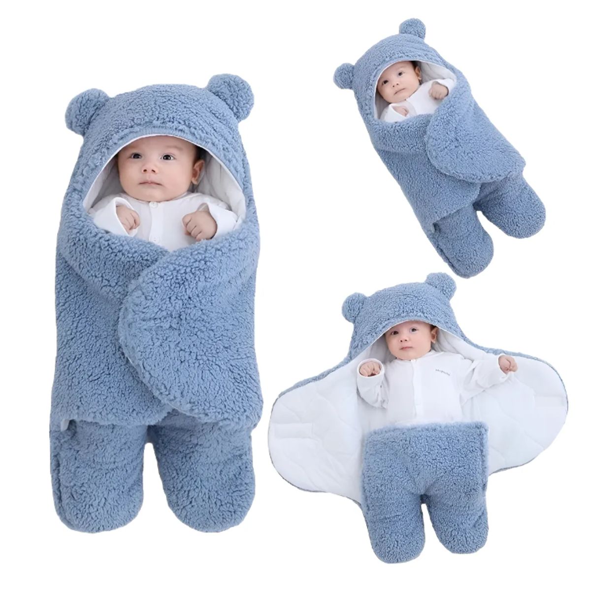 GENERICO - Saco Manta Envoltura De Dormir Bebe Saco Abrigo Celeste