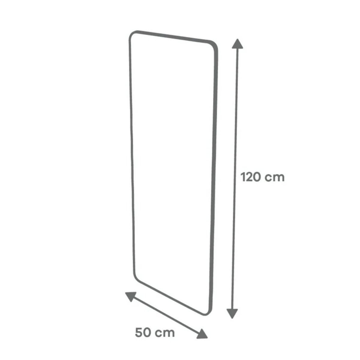 GENERICO - Espejo Rectangular 120X50CM Bordes Curvo Taller Sin Fronteras