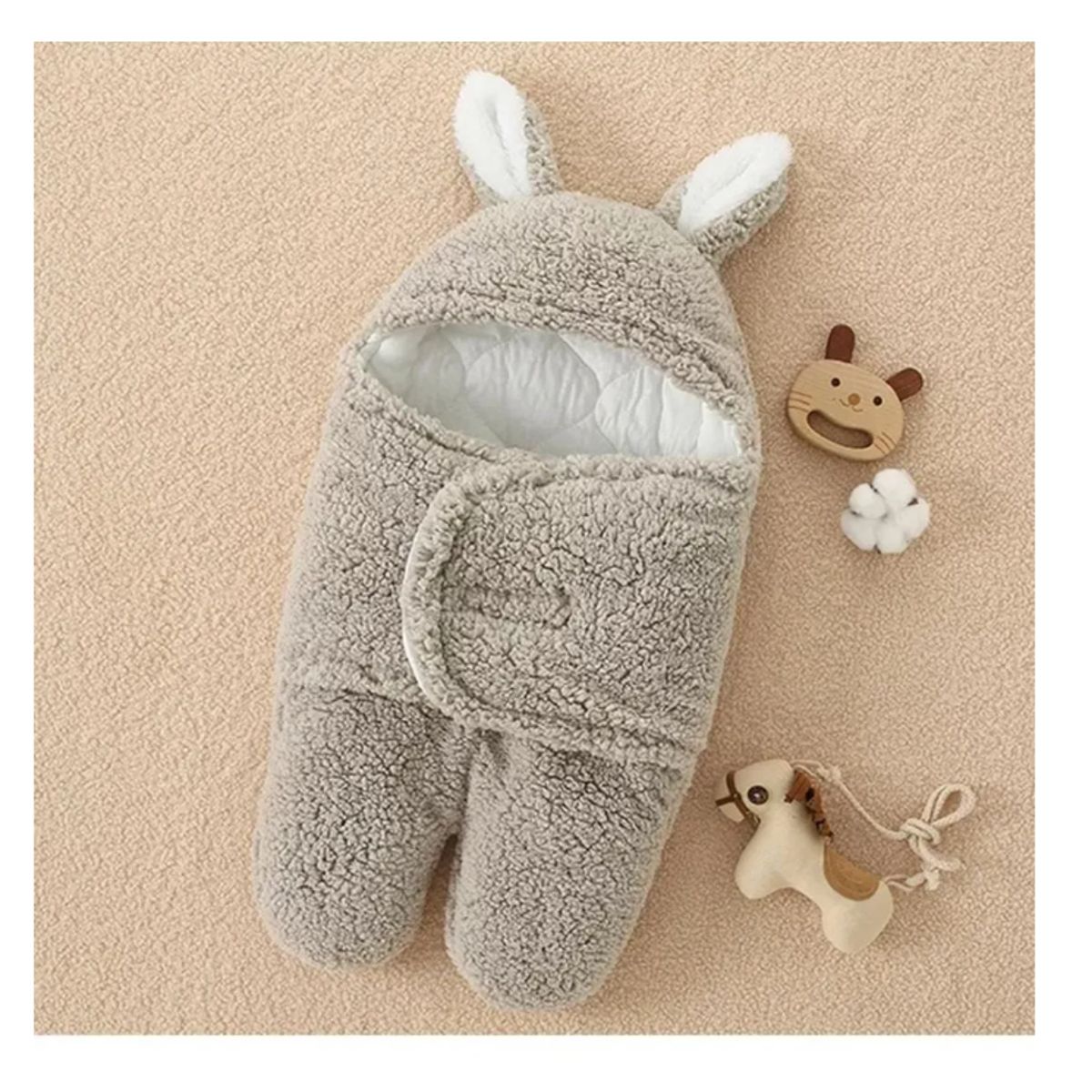 GENERICO - Saco Manta Envoltura De Dormir Bebe Saco Abrigo Gris