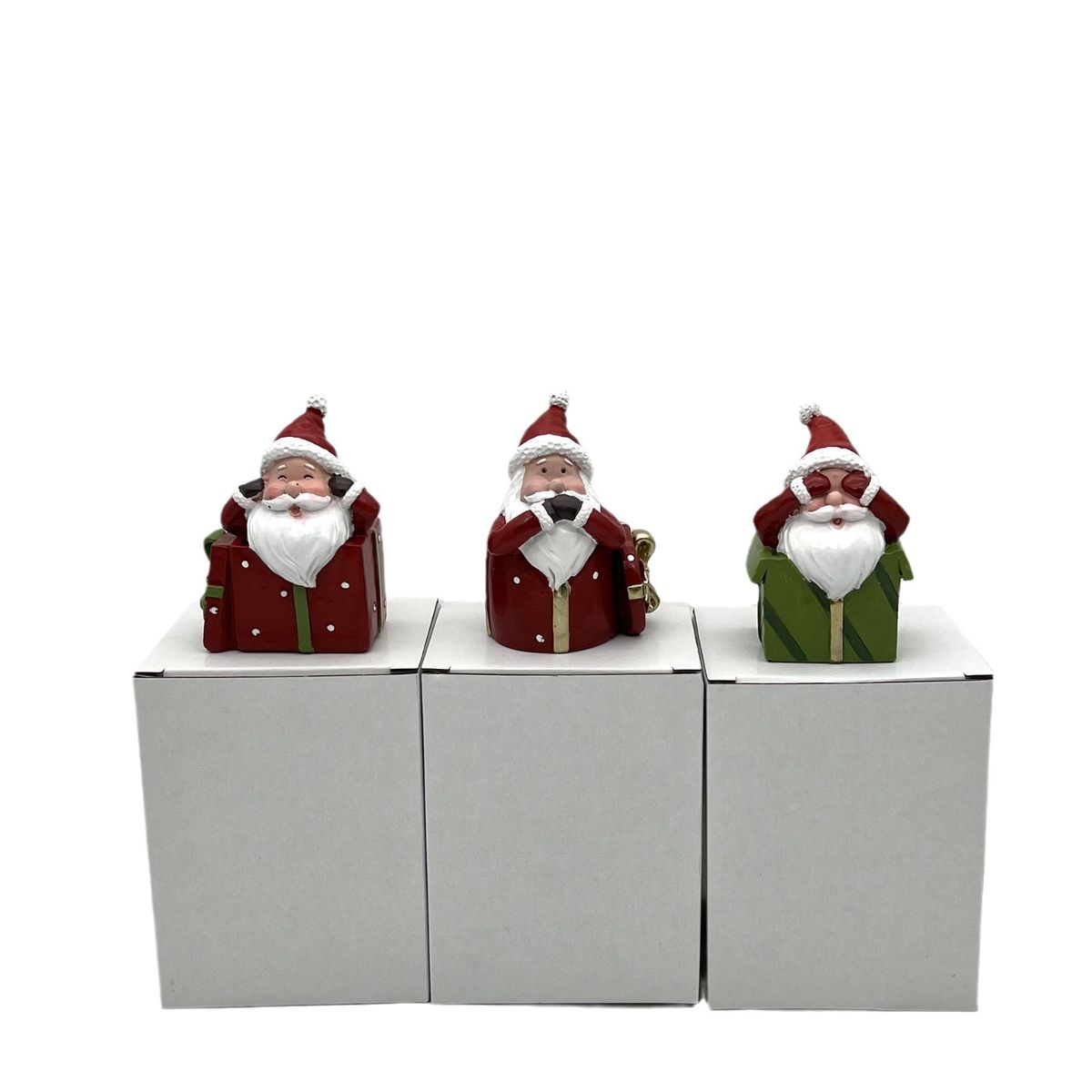 TIOZONEY - 3pcs mini adornos de Papá Noel