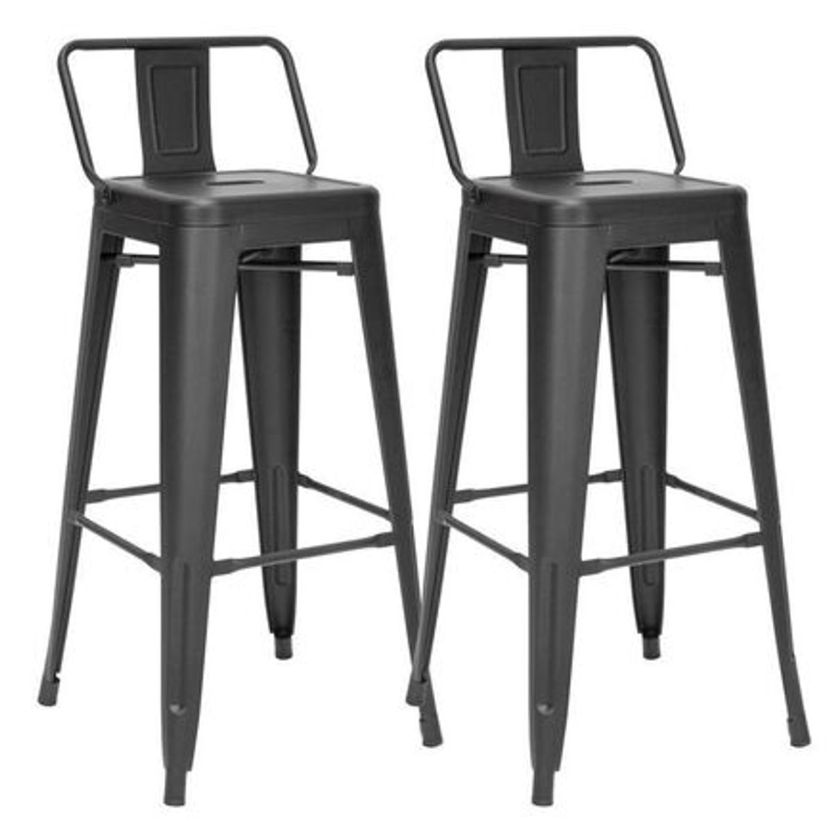 HABITA2 CHILE - Pack 2 Taburetes Tolix metálico  66 cm - Negro