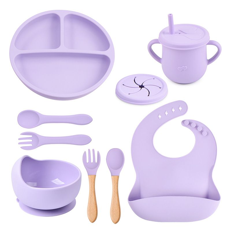 TIOZONEY - Juego De Cubiertos De Silicona Antideslizante Para Bebé 7pcs