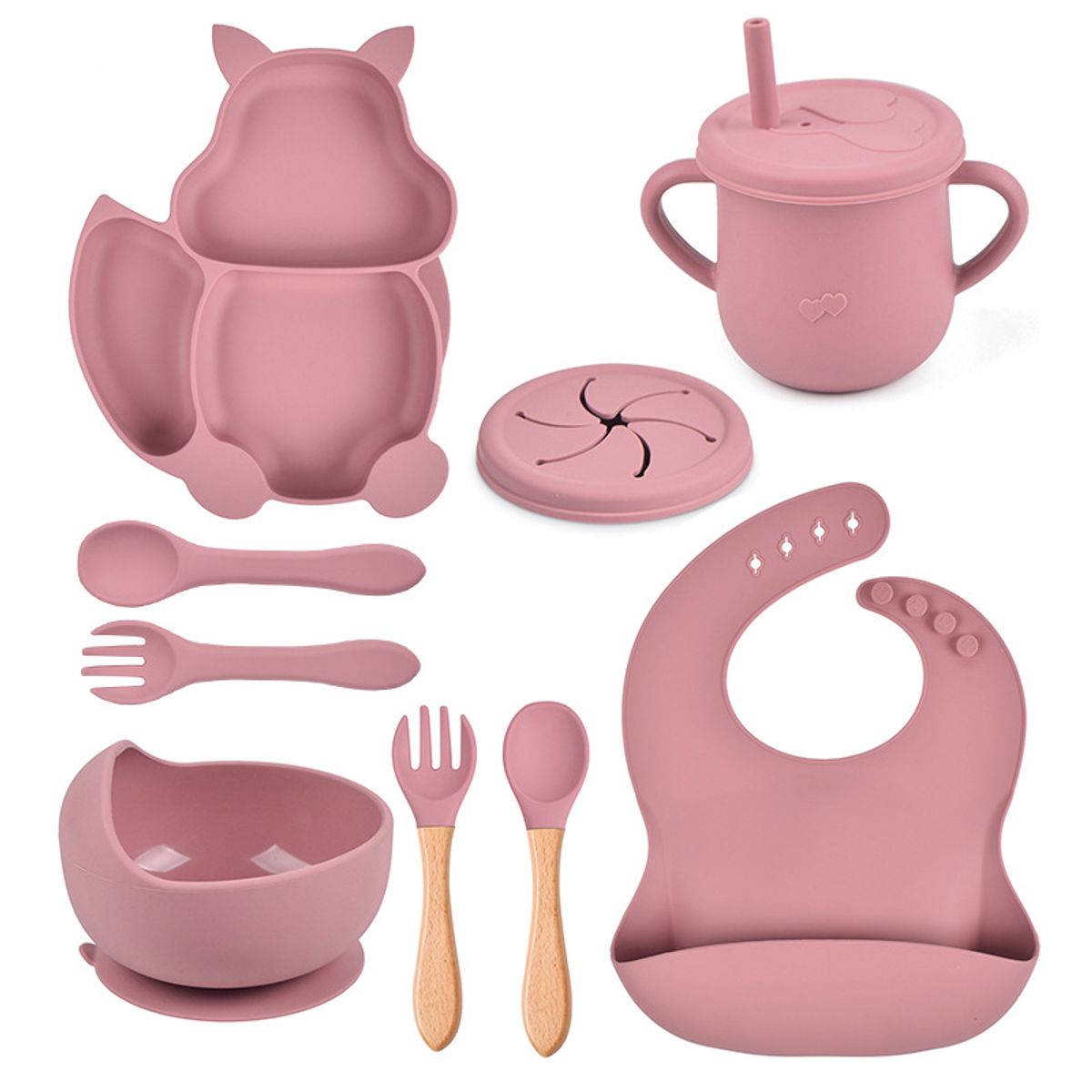 TIOZONEY - Platos De Silicona Bebe Juego De Cubiertos Antideslizante