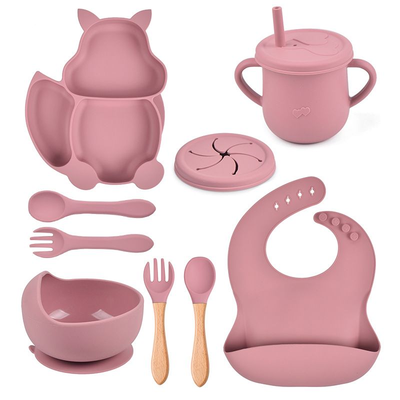 TIOZONEY - Platos De Silicona Bebe Juego De Cubiertos Antideslizante