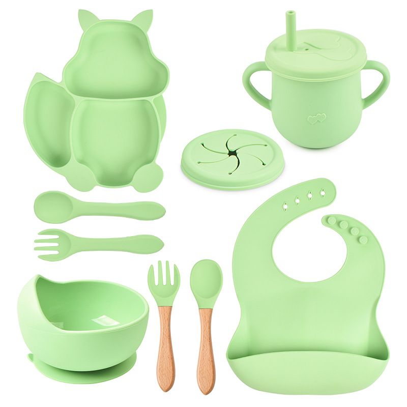TIOZONEY - Platos De Silicona Bebe Juego De Cubiertos Antideslizante