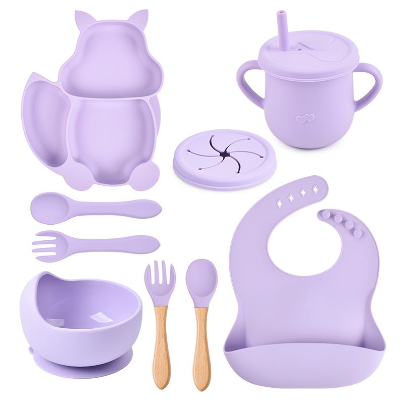 TIOZONEY - Platos De Silicona Bebe Juego De Cubiertos Antideslizante