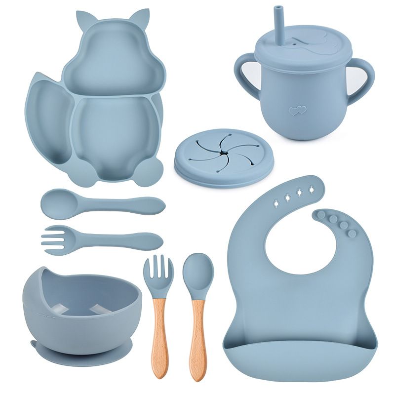TIOZONEY - Platos De Silicona Bebe Juego De Cubiertos Antideslizante