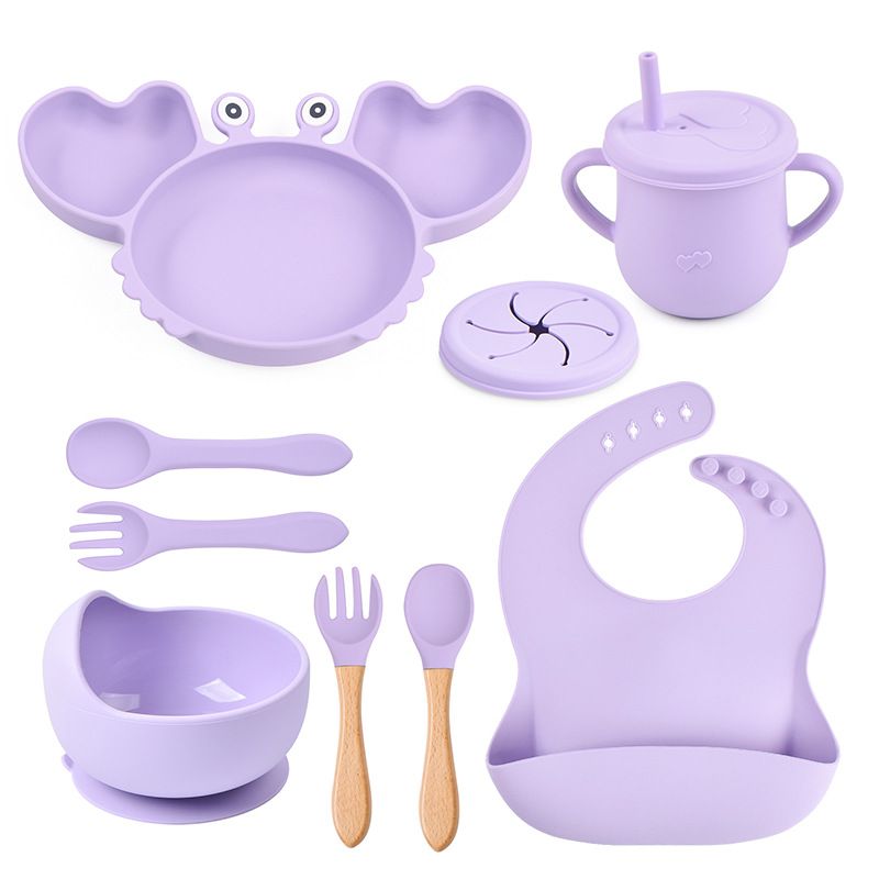 TIOZONEY - Juego De Cubiertos De Silicona Antideslizante Para Bebé 7pcs