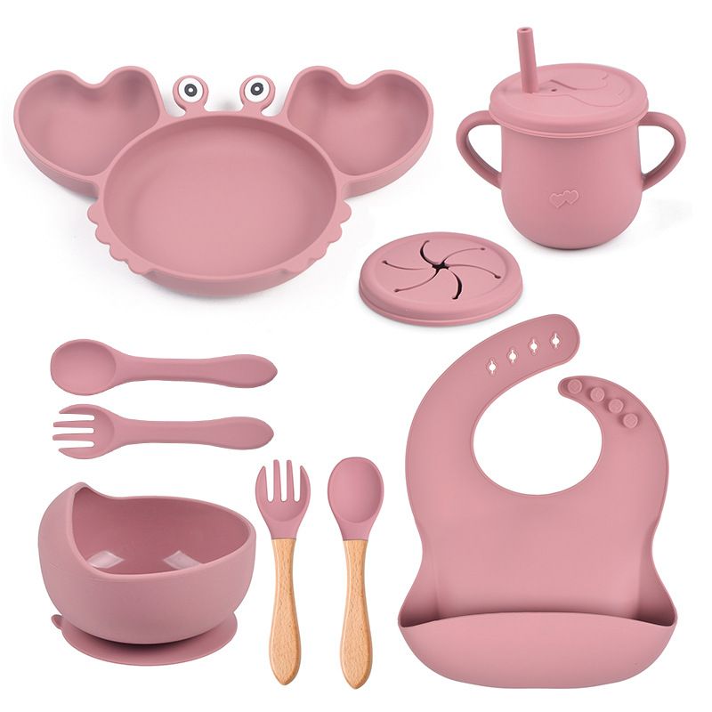TIOZONEY - Juego De Cubiertos De Silicona Antideslizante Para Bebé 7pcs