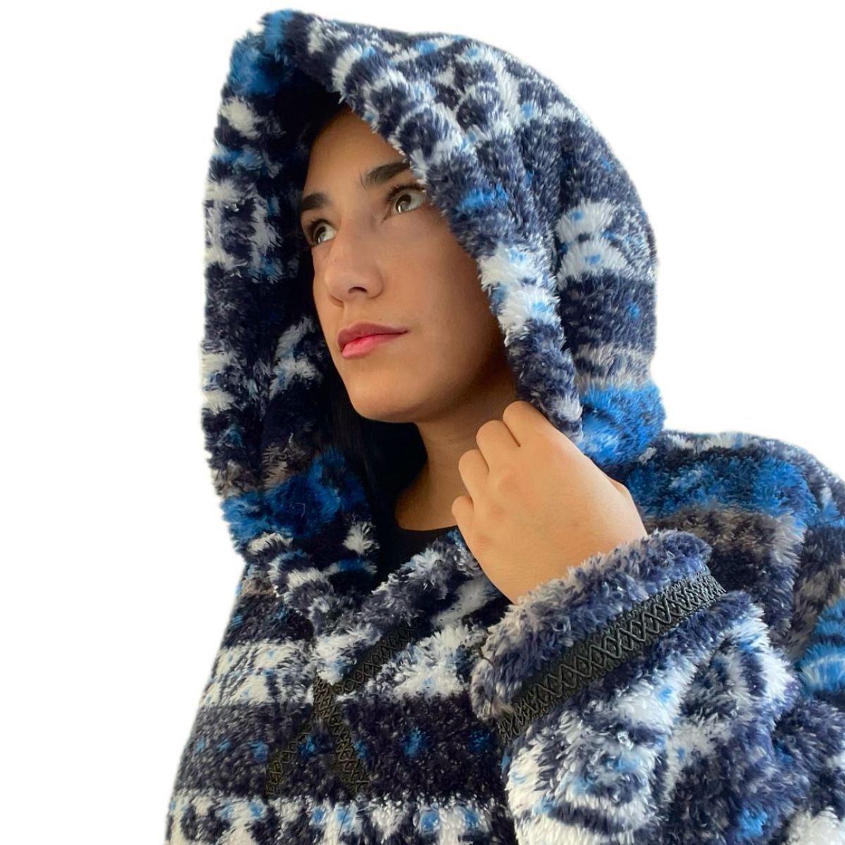 UNICO DISEÑO - Polerón Estampado Corderito polar con gorro invierno Oversize