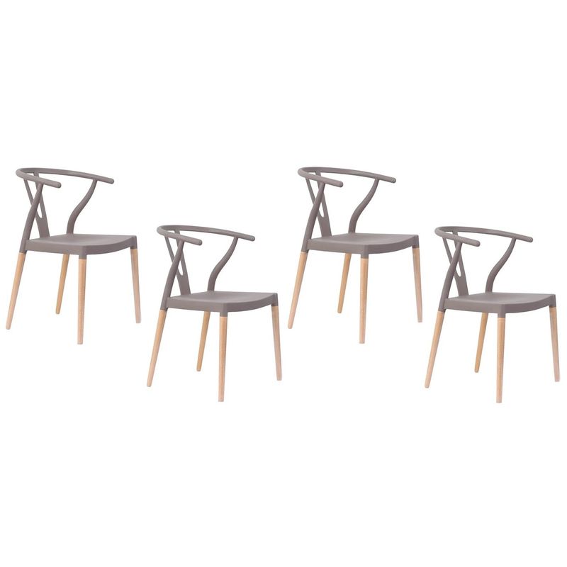 GENERICO - PACK 4 SILLA WISH POLIPROPILENO-GRIS