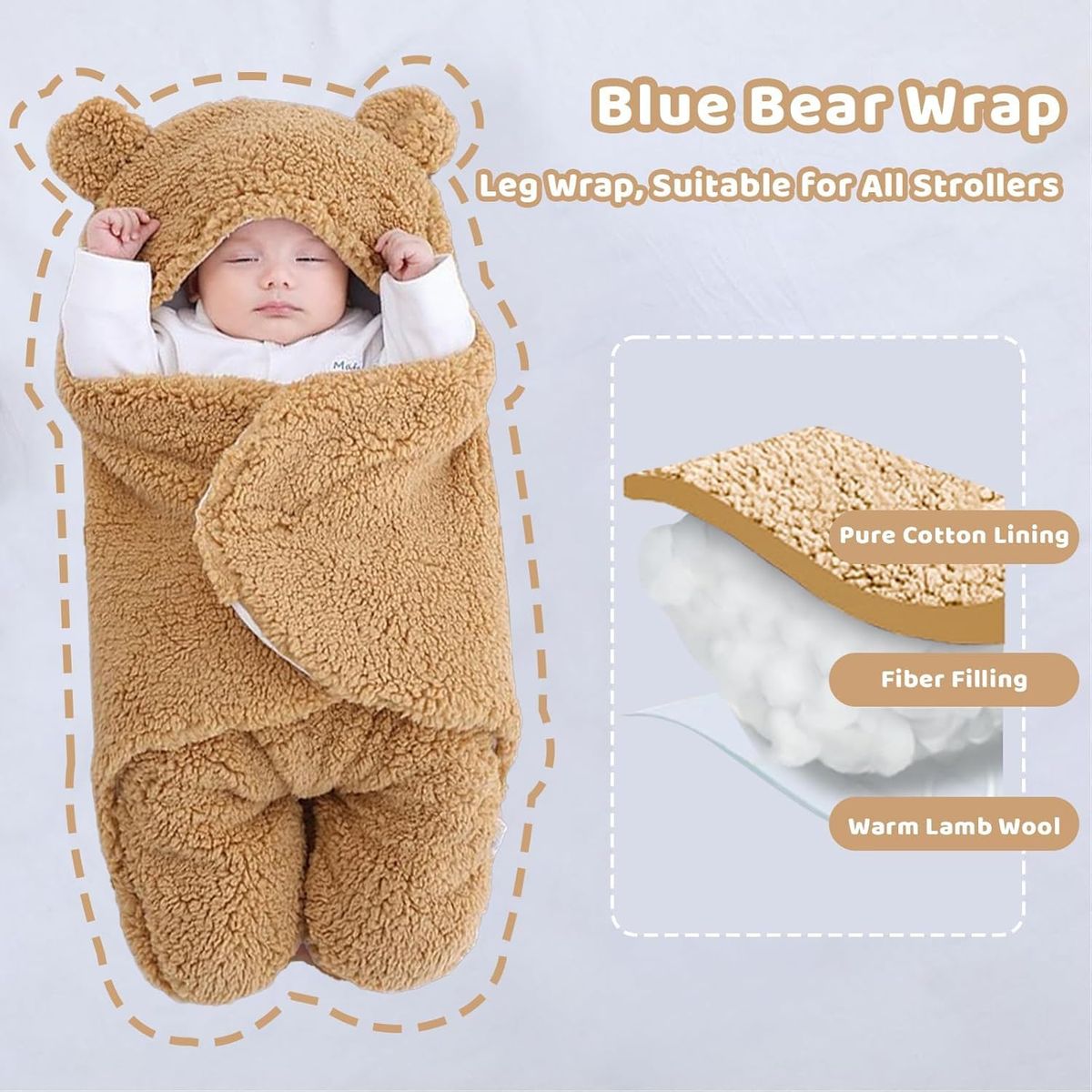 TIOZONEY - Manta para bebé de 0 a 6 meses esencial para bebé