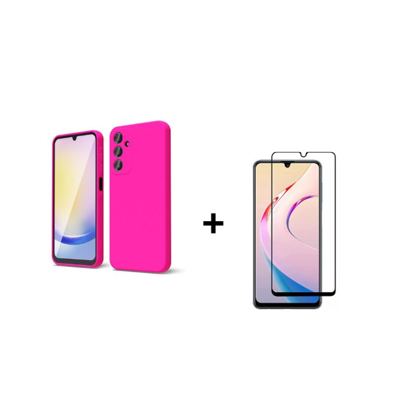 GENERICO - Kit Carcasa Silicona Con Lamina de Vidrio Para Samsung A56