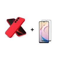 Kit Carcasa Silicona Con Lamina de Vidrio Para Samsung A56