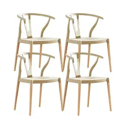 GENERICO - PACK 4 SILLA WISH POLIPROPILENO-BEIGE