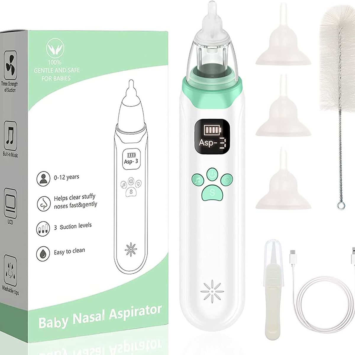 TIOZONEY - Aspirador Nasal Electrico Para Bebe Saca Mocos Limpiador