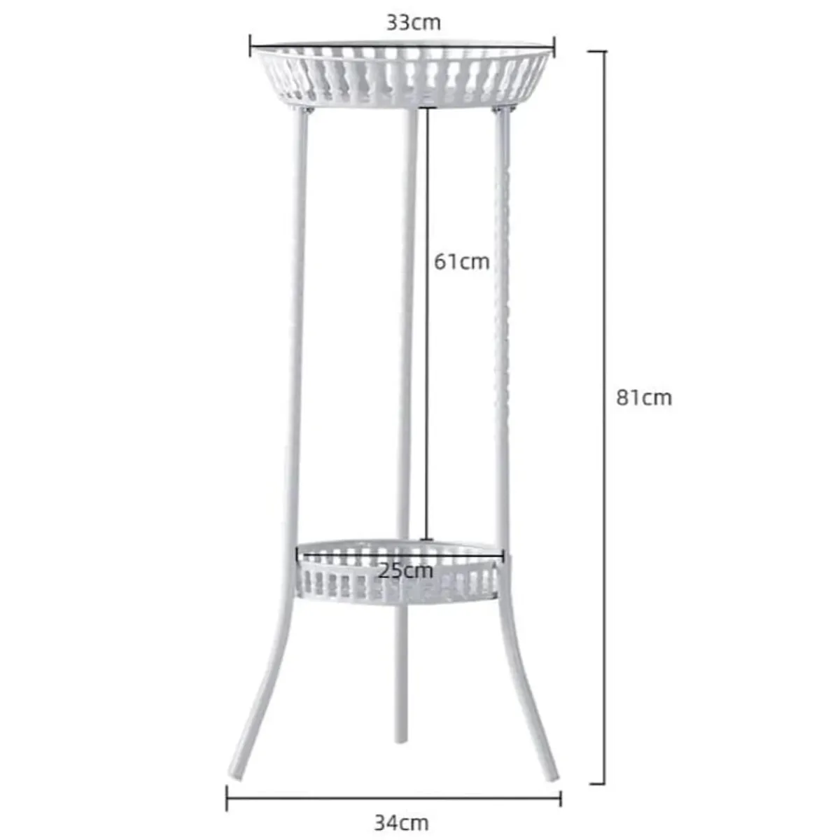 GENERICO - Pack de 2 Pedestales para 2 Macetas Metálico Blanco.
