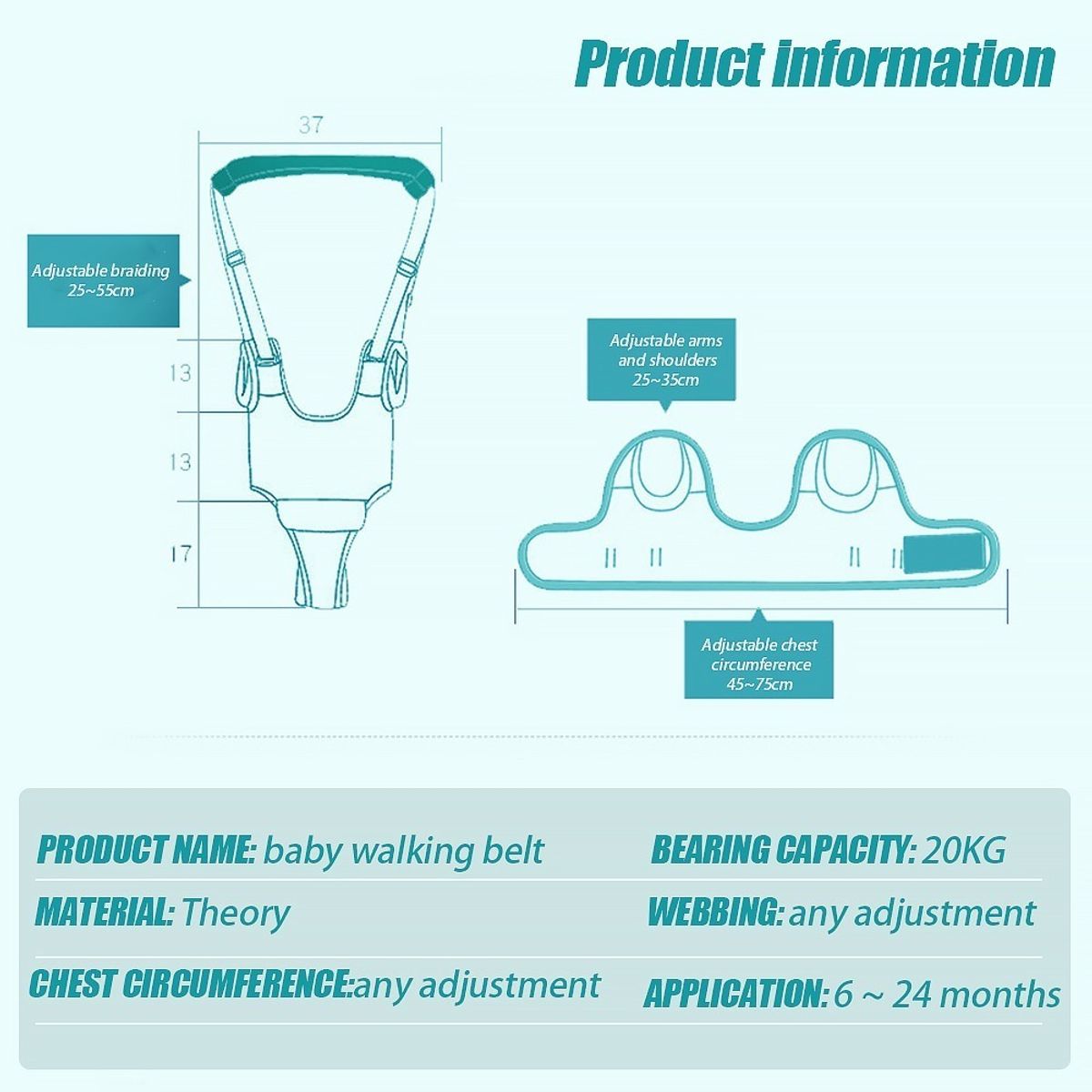 TIOZONEY - Arnés De Seguridad Para Caminar 3 En 1 Ideal Para Bebés
