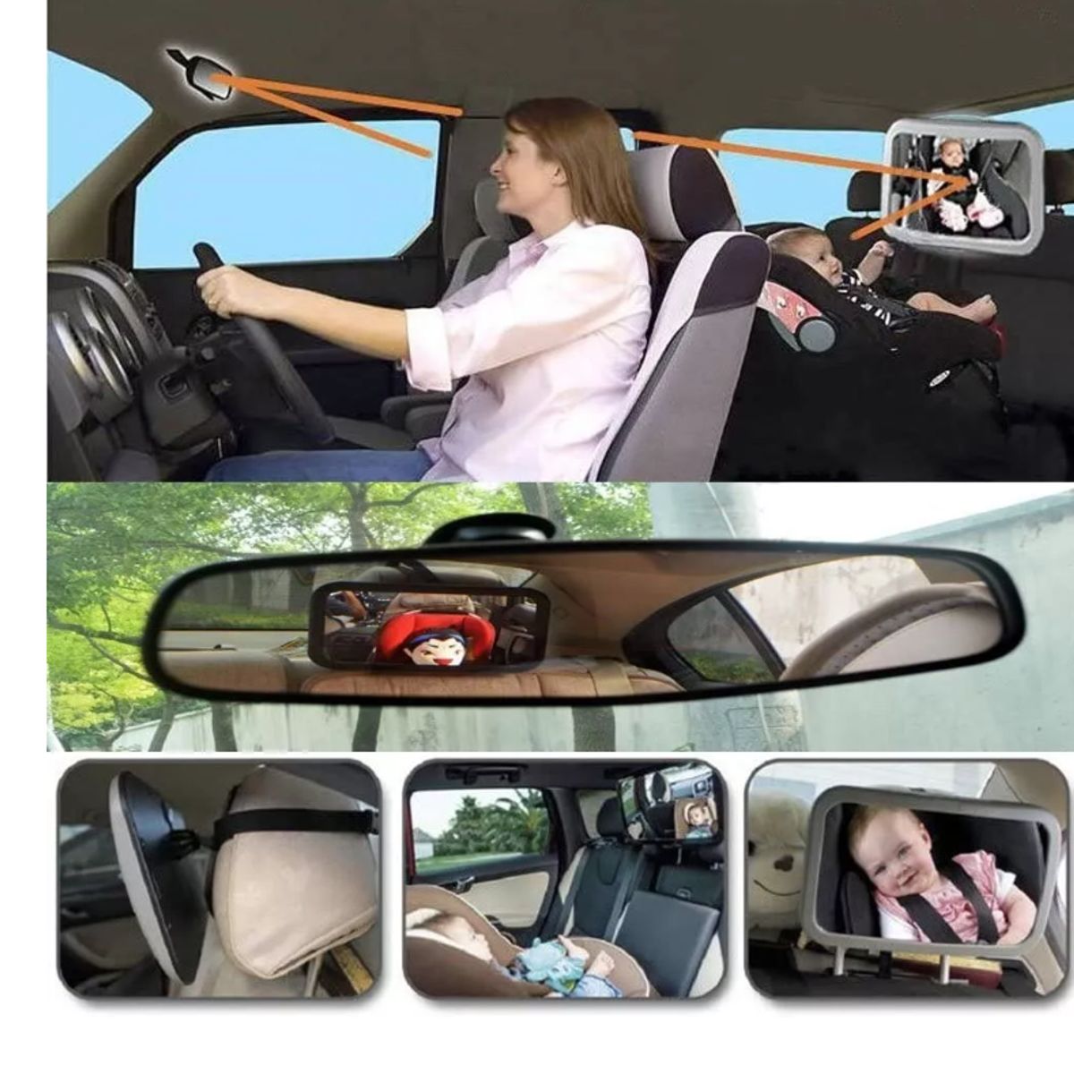 GENERICO - Espejo Retrovisor Ajustable Para Auto para Seguridad De Bebé