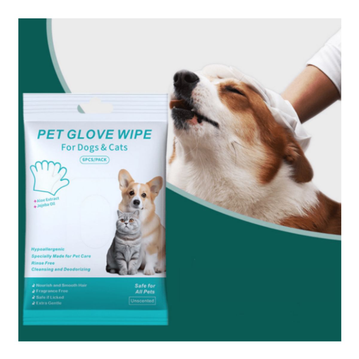 GENERICO - Toalla Humeda Desechable Guante de Limpieza Para Mascotas