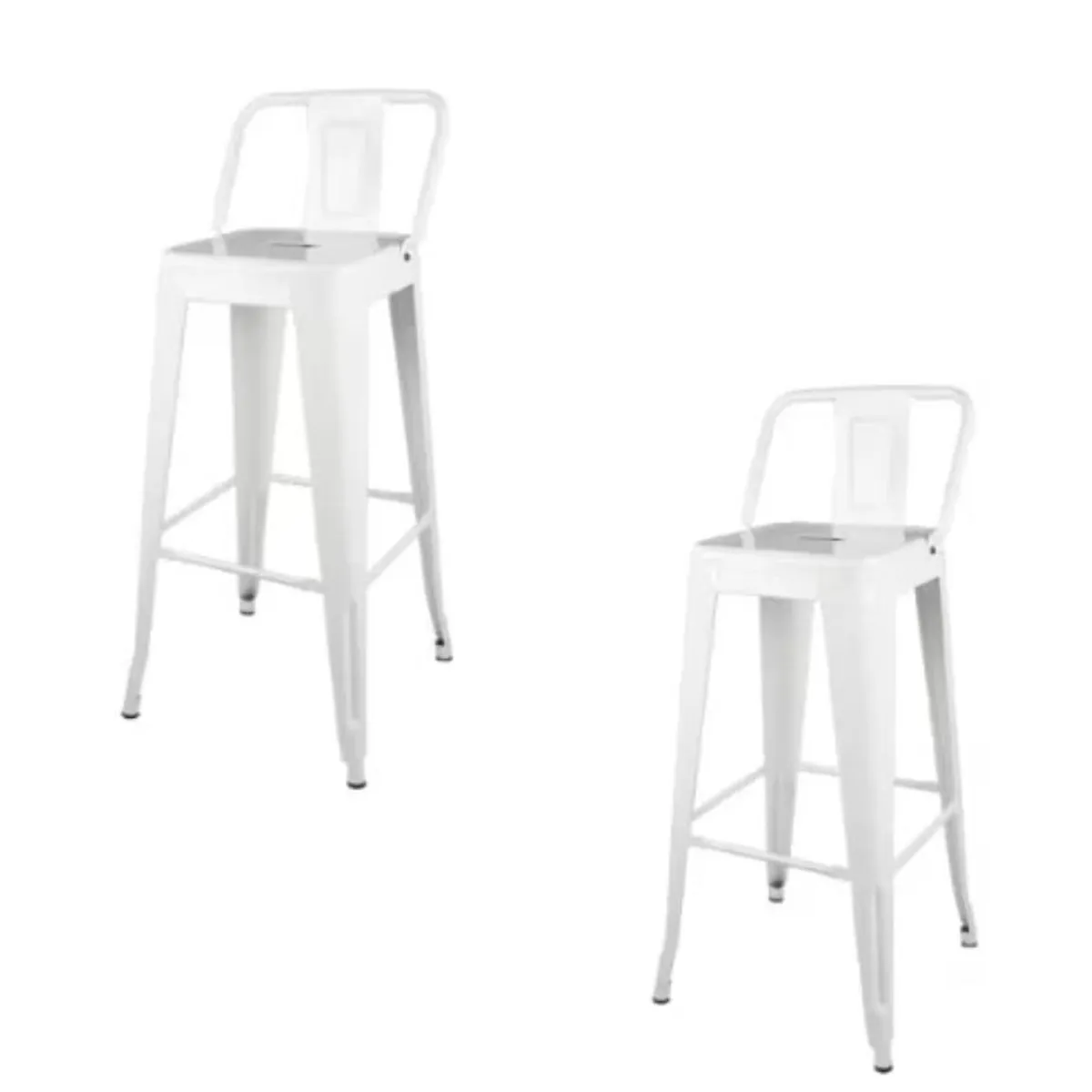 HABITA2 CHILE - Pack 2 Taburetes Tolix metálico  66 cm - Blanco